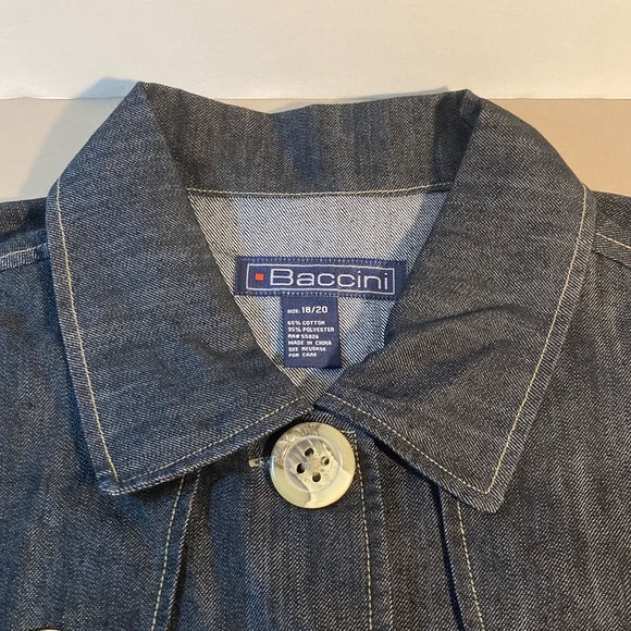 Baccini Women's Dark Indigo Jean Jacket Marbled Buttons NWT Size 18/20 - Picture 8 of 16
